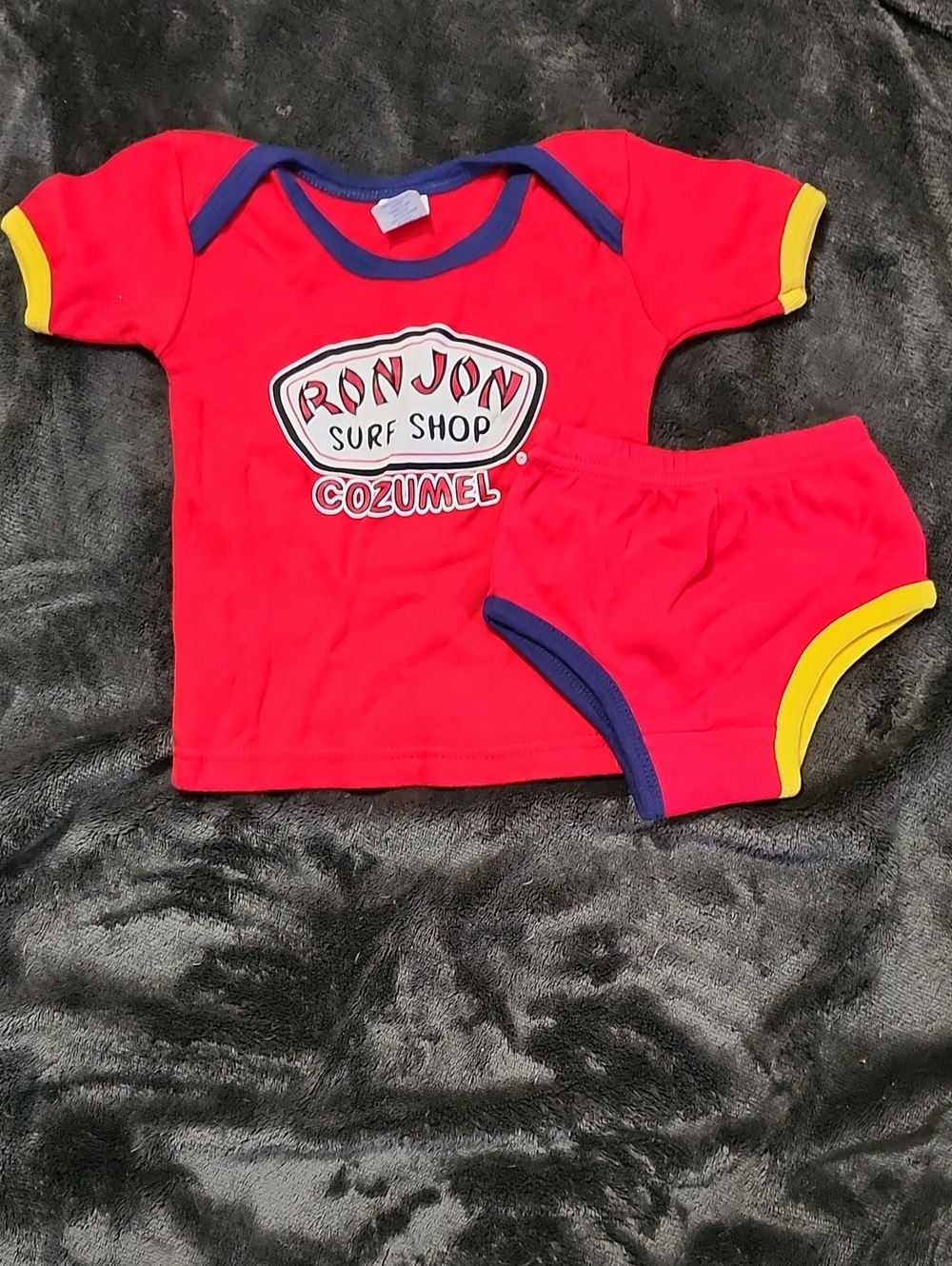 Ron Jon Kids Matching Set Red with Yellow & Blue Trim